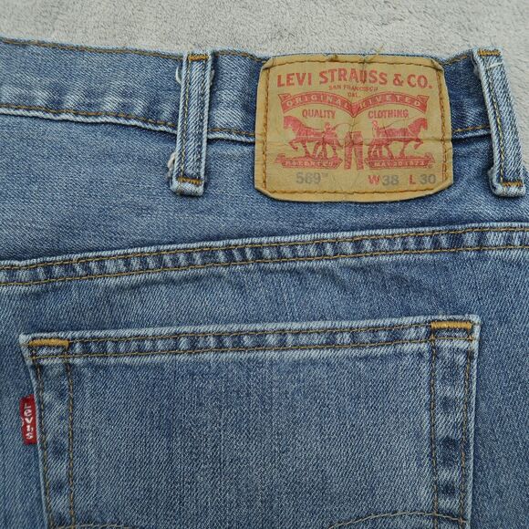 Levi's 569 Jeans Mens Size-38x30 Blue Loose Straight 100% Cotton Denim Pants - Picture 8 of 16